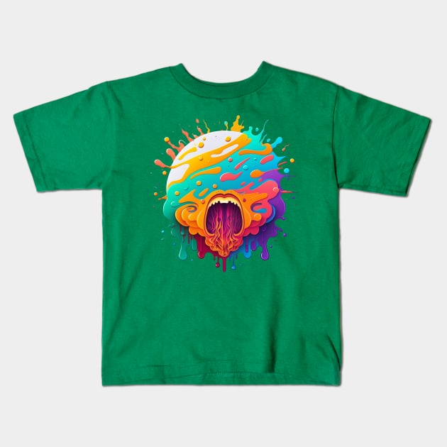 SpLaT Kids T-Shirt by Depressed Bunny